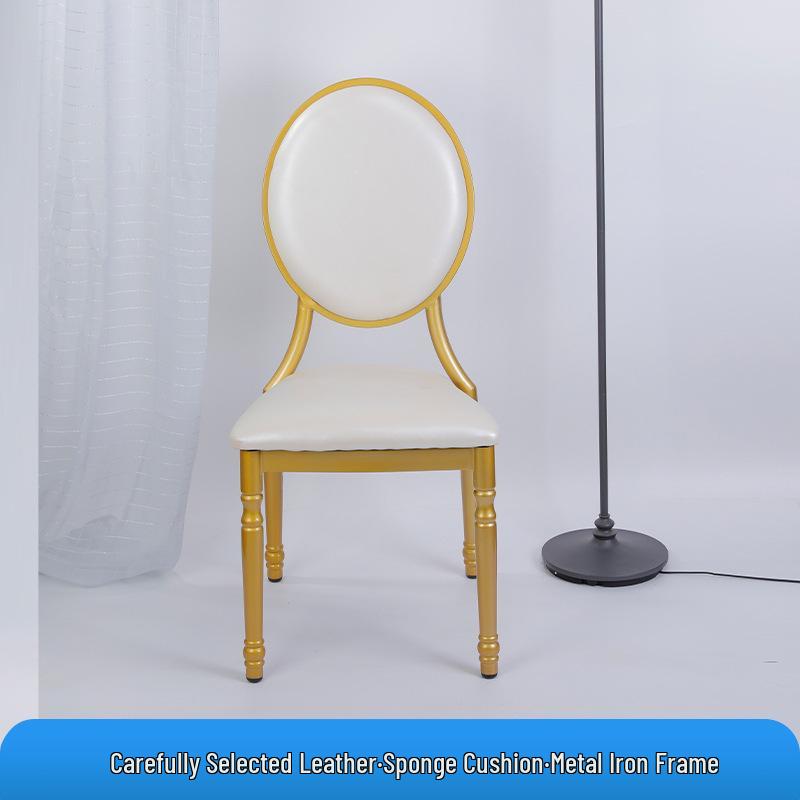 Electroplated Bamboo Joint Chair with Gourd Legs for Hotel Dining and Wedding Halls