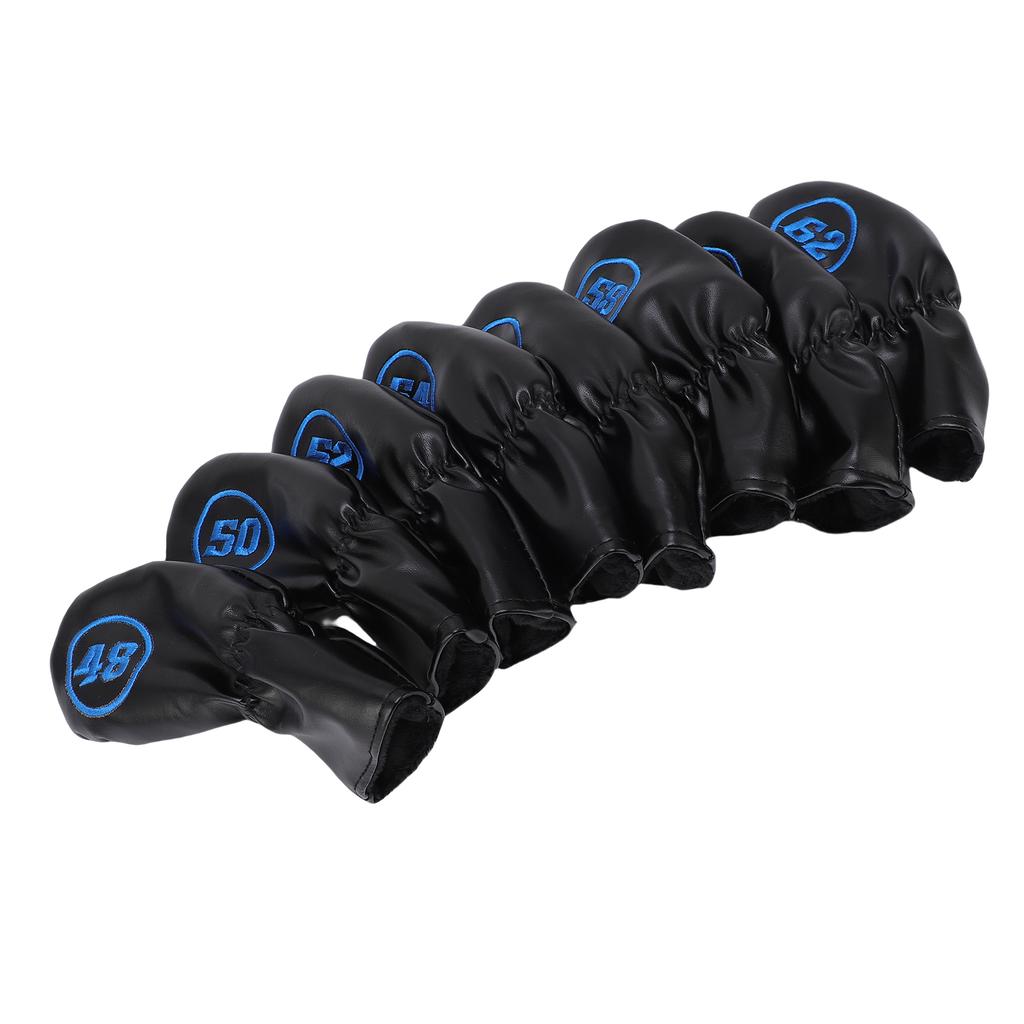 8 Stück Club Eisen Schlägerhauben Set Weiches PU 48 50 52 54 56 58 60 62 Grad Markierung für Messing Schwarz