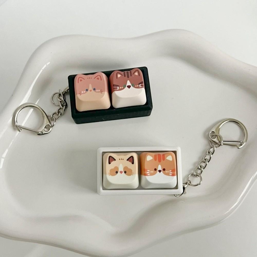 Cat Fidget Toy Keycap Keychain Reduction Keyboard Fidget Toy Bag Pendant