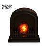 Mini Model House Furnishings Retro Simulated Fireplace Night Light, LED Flickering Flame Lamp, Cozy Atmosphere Miniature Scenes Accessories Lights for