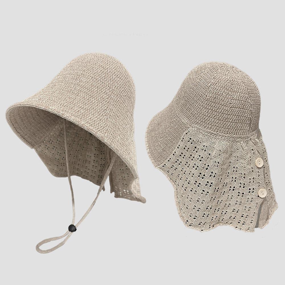 Summer Knitting Sun Hat For Women Fashion Breathable Sun Protection Foldable Fisherman's Hat Versatile Hat For Outdoor Travel