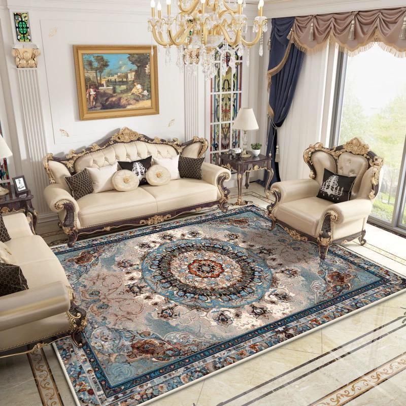 Europe Luxury Carpet Living Room Persian Decoration Home Lint-free Non-slip Large Rug Easy Clean Bedroom Washable Door Mat Floor