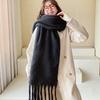 Solid Color Atmosphere Scarf Women's Winter New Korean Version Student Versatile Thickened Shawl Warm and White Scarf