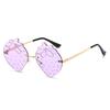 Personalized Rimless Peach Sunglasses Men'S And Women'S Tide Dance Party Concave Sunglasses Hip-Hop Glasses
