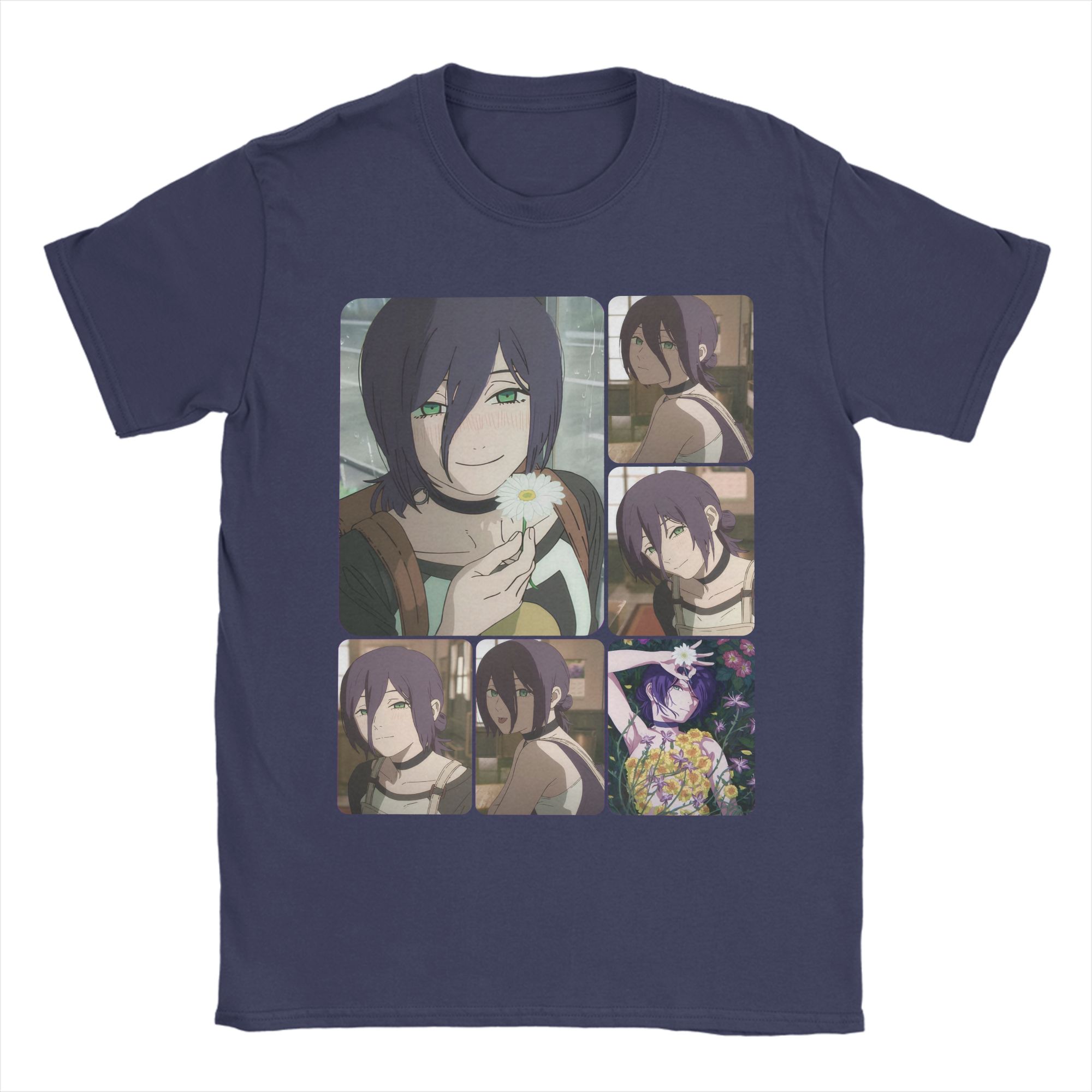 

Винтажные футболки Chainsaw Man Reze для мужчин, с круглым вырезом, из чистого хлопка, с коротким рукавом, идея для подарка, одежда 4XL