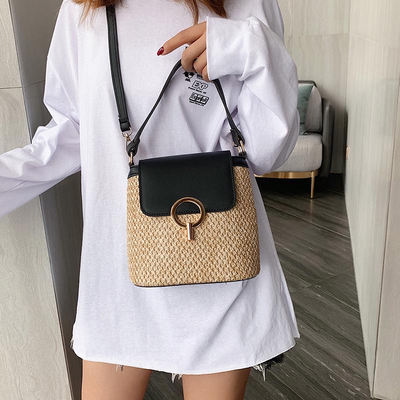 SCIONE Small Small Bag Women's Straw Woven Bag Wild Chain Single Shoulder Messenger Bag