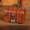 Desktop Storage Wooden Box With Lock For Dustproof Decoration In Office Bedroom