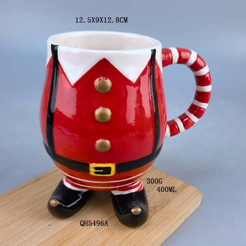Ceramic Santa Claus Mug Americano Mug Hand Painted Creative Mug For Christmas 401-500ml