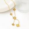 6-teiliges modisches Temperament Kleeblatt Damen Schlüsselbein Kette Set Halskette Ohrring Armband Set