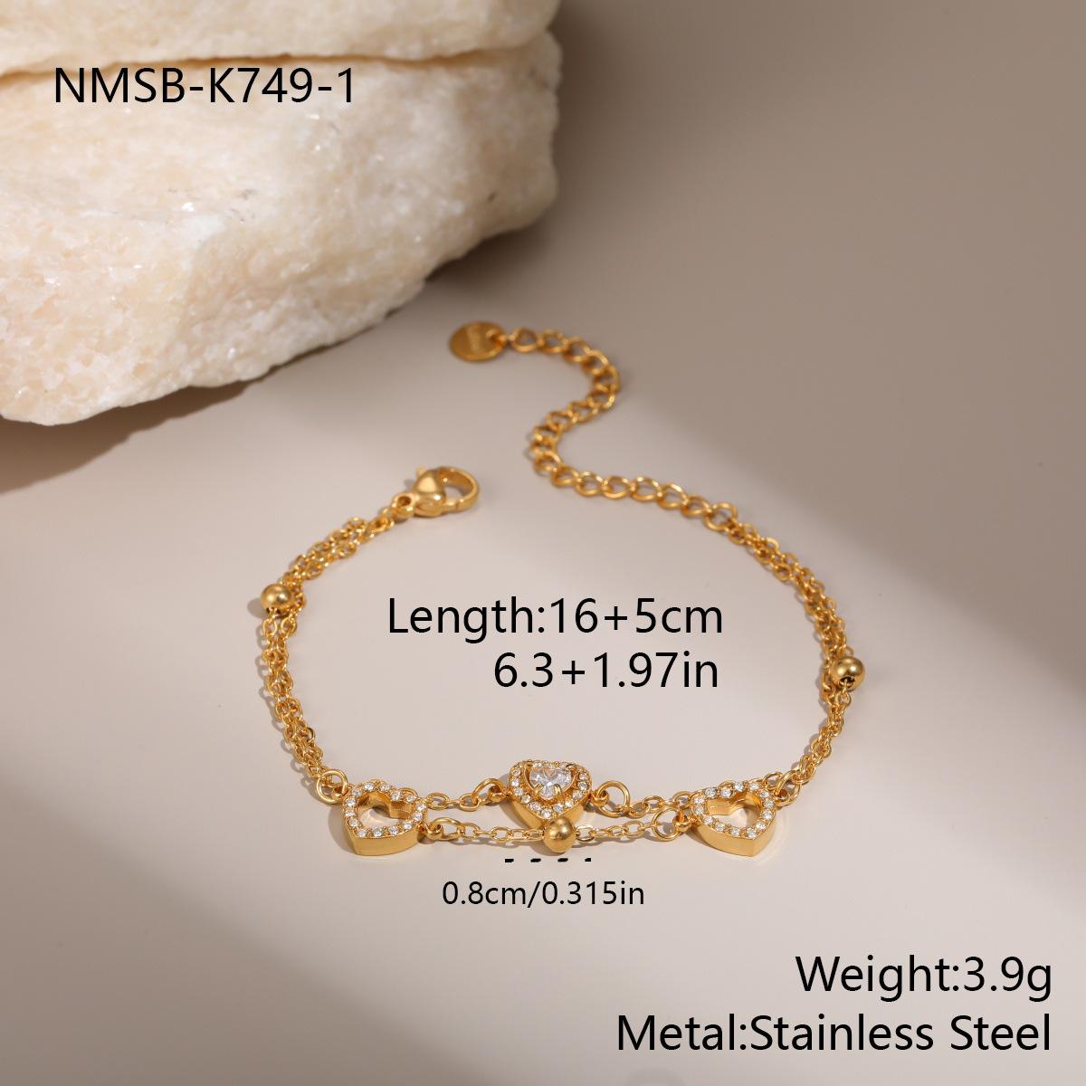 GEMCHIC Women s Austrian Crystal Heart Rhinestone Stainless Steel Bangle, Luxury Geometric Design Fashion Bracelet