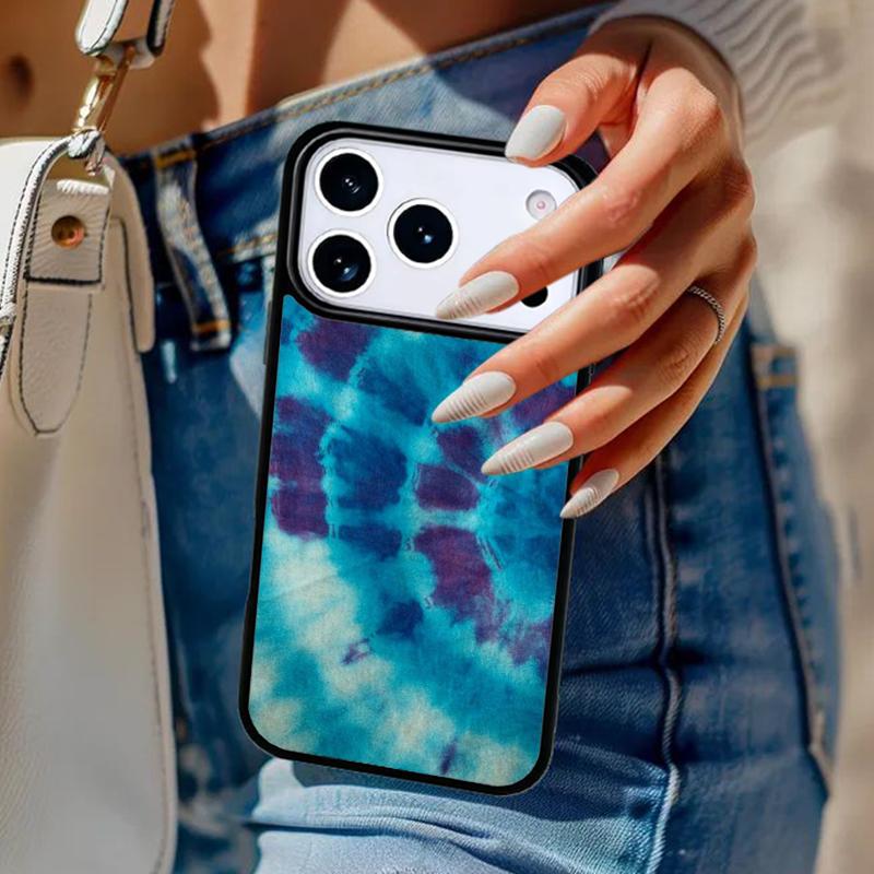 Blaues Tie-Dye Handyhülle Für iPhone 17 Air 14 15 13 12 Max Hülle Für Apple 14 15 16 16e 11 Pro Max Plus Coque