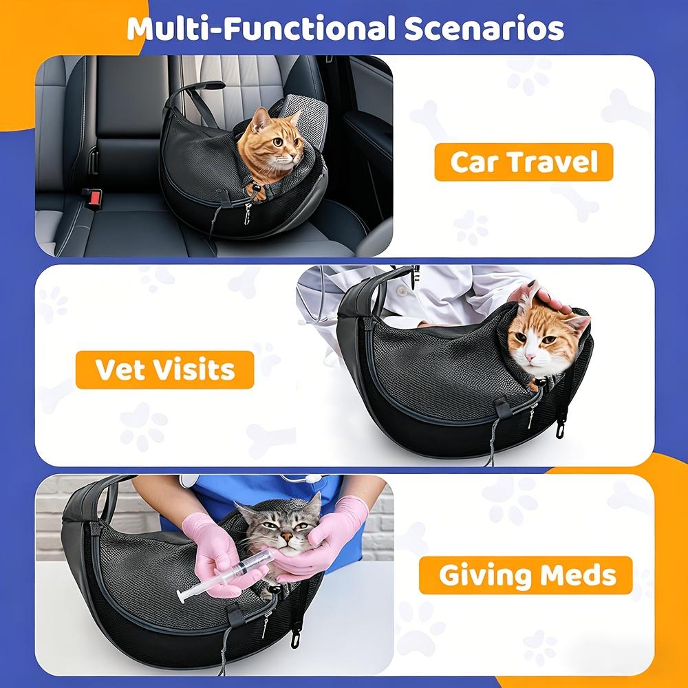 Marsupio Trasportino per Cani a Mani Libere Rete Traspirante Borsa a Spalla da Viaggio per Cani Piccoli Gatti