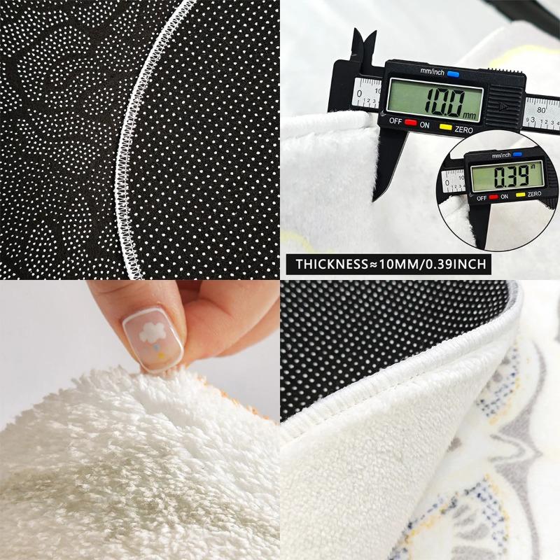 Schlafzimmer Zuhause Teppich Bettvorleger Dekoration Wohnzimmer Weich Türmatten Blätterdruck Flauschig Plüsch Bodenmatte Zottelig Alfombra