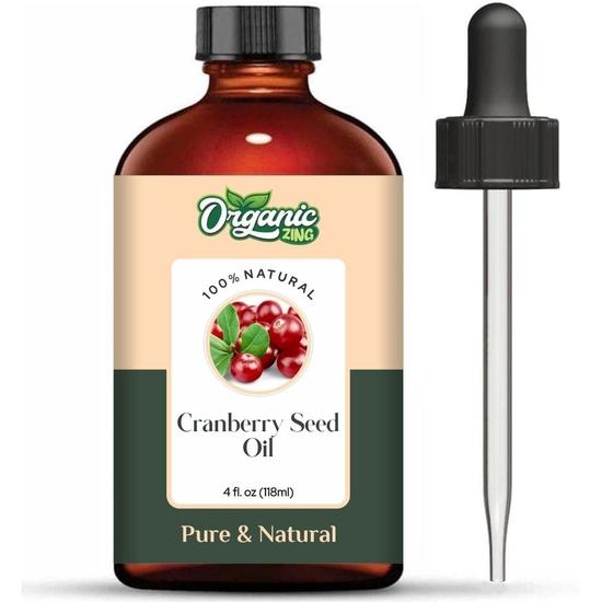 Organic Zing Cranberry Seed (Vaccinium Subg. Oxycoccus) Oil | Pure & Natural Carrier Oil for Skincare, Hair Care & Massage - 118ml/3.99fl Oz