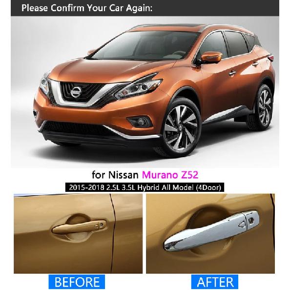 For Nissan Murano Z52 2015 2016 2017 2018 Chrome Door Handle Cover Trim Set Never Rust Car Accessories Stickers Car Styling