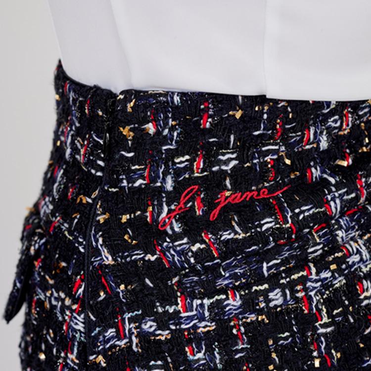 J.JANE Tweed Flower Skirt (Black)