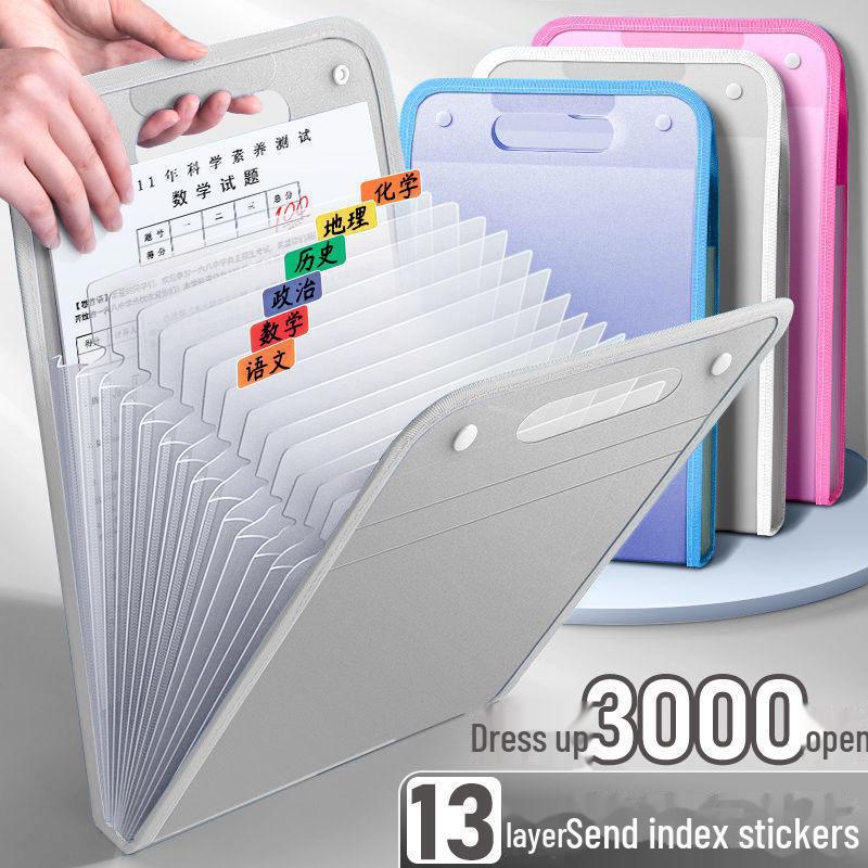 Portable Multi-Layer Accordion Folder: Student A4 Subject Organizer