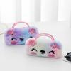 New plush cartoon glasses case: bear, koala, unicorn styles. Kids hand/coin bag, portable, pressure-resistant, foldable,  handy!