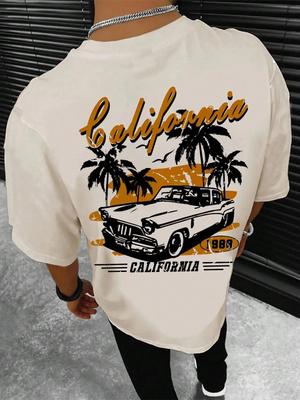 California Ekstrem Sporları Yarışları Tişört Erkek Moda Pamuklu Giysiler Yazlık Tişörtler Hip Hop Bol Kesim Günlük Üstler