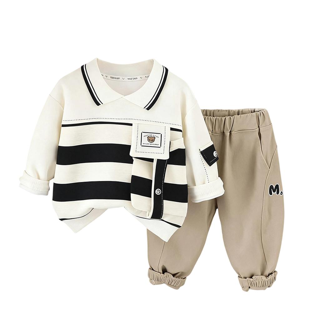 Kids Casual Long-Sleeve Set, Comfortable Daily Wear Outfits