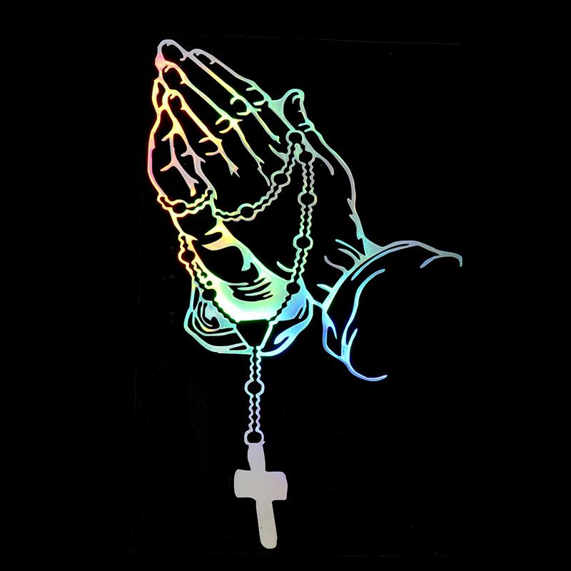 Pearl Rosary God Jesus Christ Crown Car Sticker Vinyl Truck Window Bumper Decal