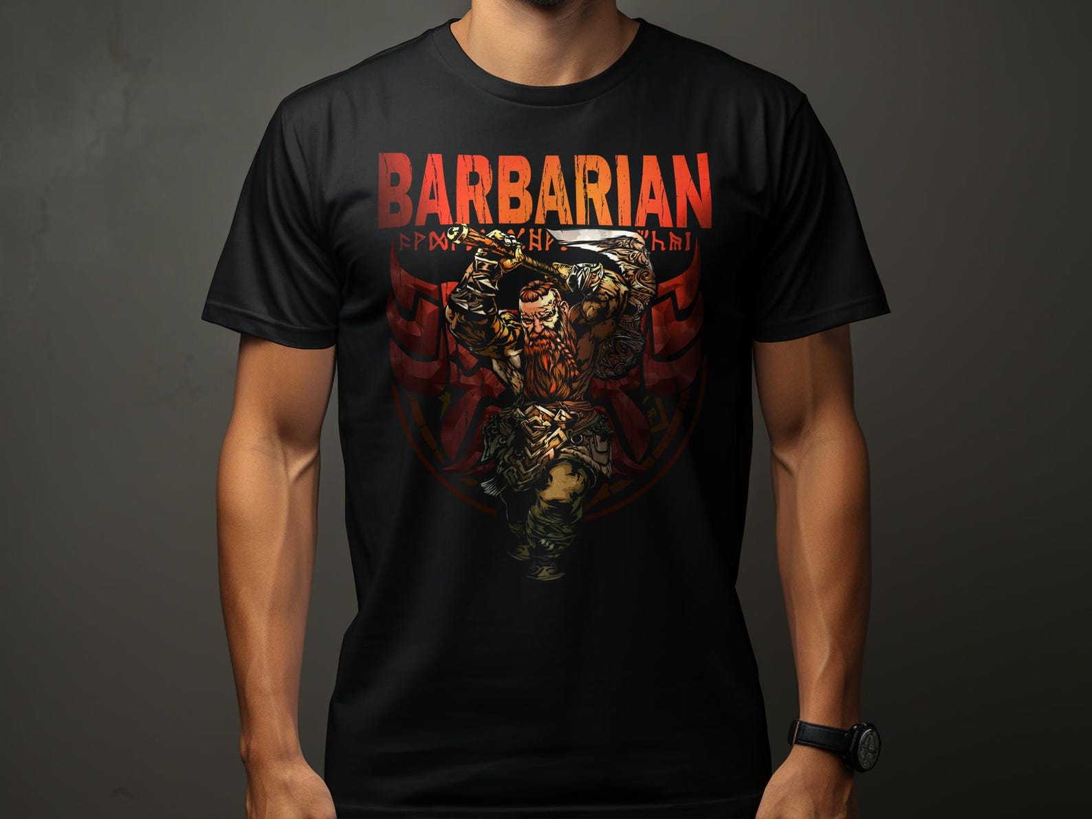 Dwarven Barbarian T-Shirt, Dwarf RPG Gamer Shirt, Roleplaying Tee, Tabletop Gaming Apparel, Dungeons Adventure Top, Fantasy Gaming Tee S