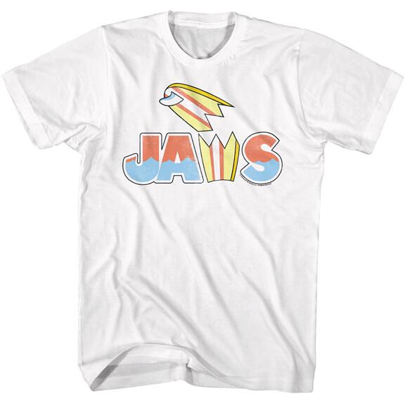 Jaws 70 Thriller Movie Name Logo Broken Surfboard Men T Shirt XL