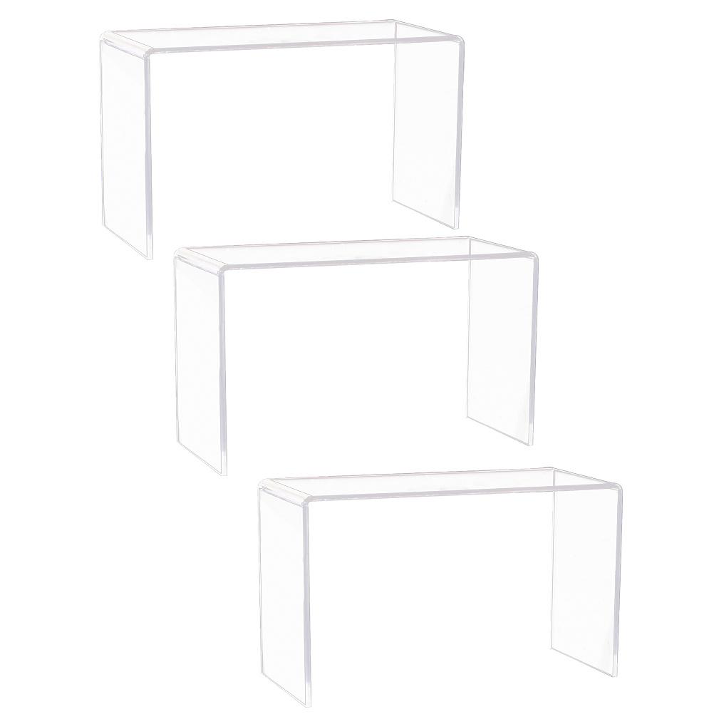 3 st Akryl Skoställ Displayhöjare Klar U-formad Förvaringshylla För Smycken Kosmetika Samling Utställningsmontrar Små