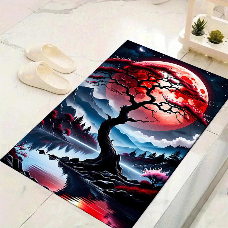 

1pc Red tree of life Print, Design Indoor Area Rug - Soft, Anti-Slip, and Durable Gaming Room Decor for Bedroom, Living Room 60cm by 90cm