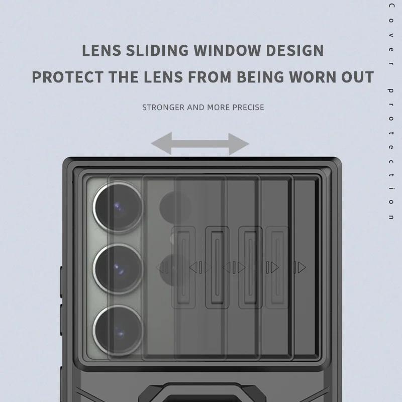Pouzdro Armor pro Samsung Galaxy S25 S24 S23 Ultra 5G 2024 s kamerou a kroužkem pro Galaxy S25 S 24 23 Plus