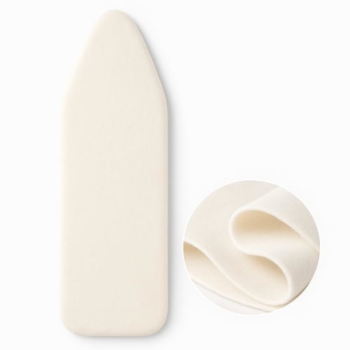 

Boat-shaped replacement pad for medium-sized ironing boards (100cm long, 34cm wide) (white). Heat-resistant and insulated. Repair and remake.