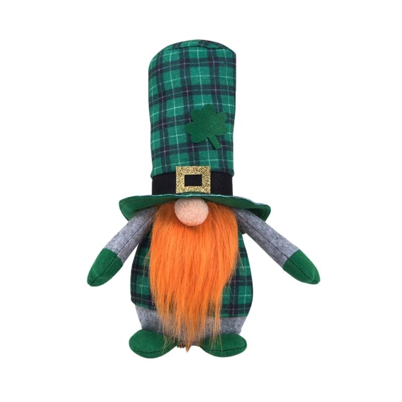 Patricks Day Gnome Standing Irish Faceless Doll Plush Decorations Handmade Party Decor for Kids Gift Desktop Ornaments
