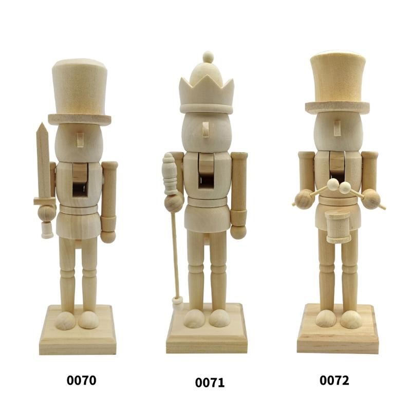 25,5 cm Casse-Noisettes de Noël Roi Soldat Bois Casse-Noisettes Inachevés Figurine Artisanat Peinture Marionnette Non Peinte Ornement