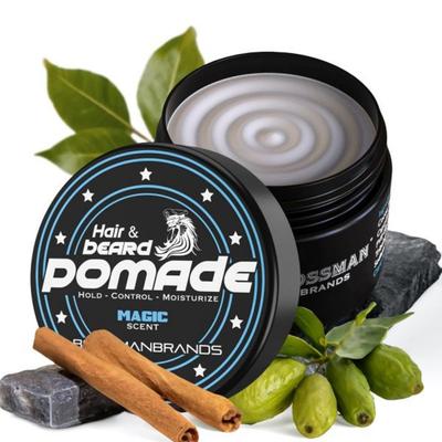 Bosman Hair Beard Pomade Moisturizing with Longer Hold and Control Men's and Mustache Styling Product Made In the USA Magic Scent 4oz