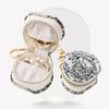 Mini Jewelry Box Keychain Semi-circular Travel Bag Pendant Simple Portable Ring Box  Women