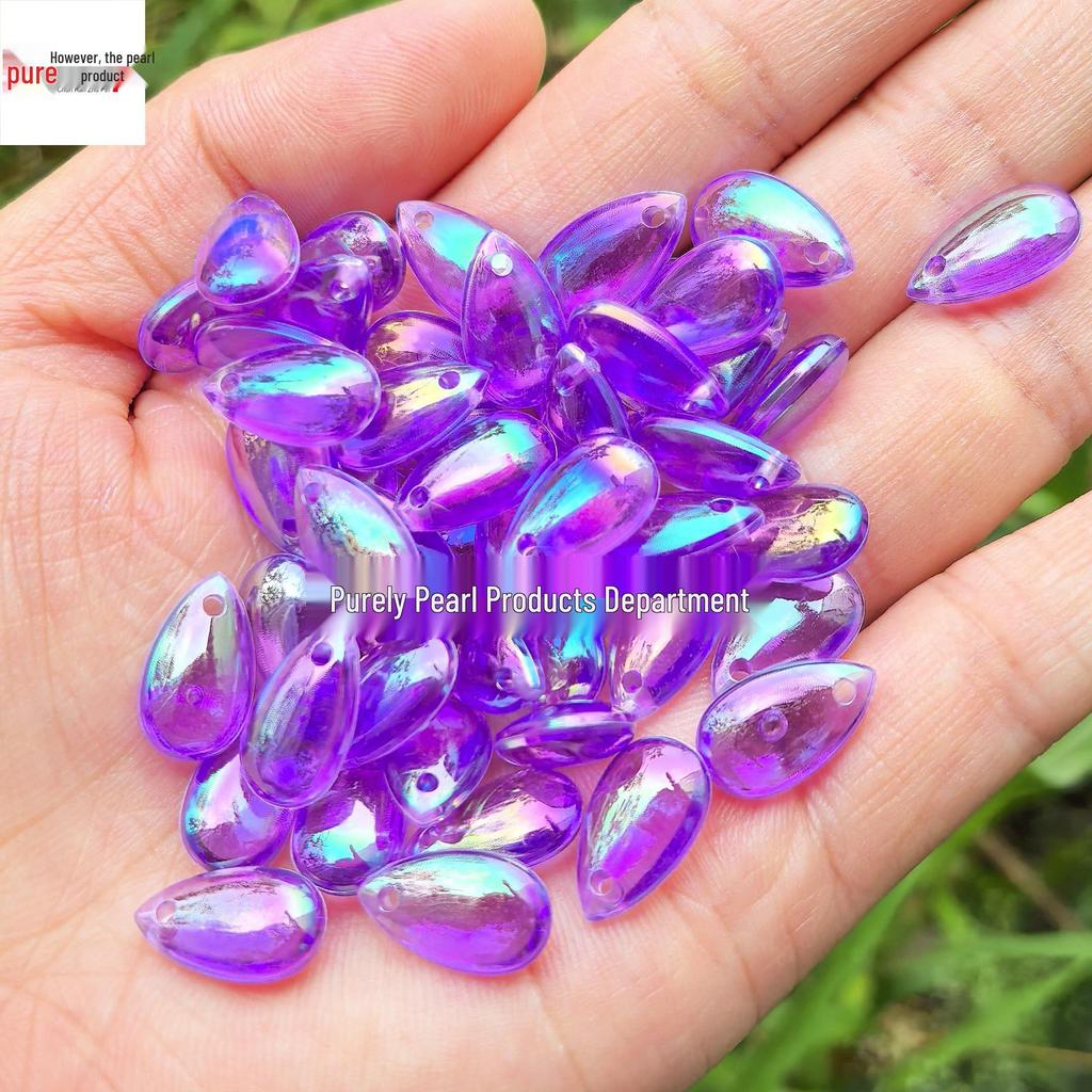 8x14mm Glossy Teardrop Beads for Handmade DIY Weaving, Hairpin Headdresses, and Tassel Pendants