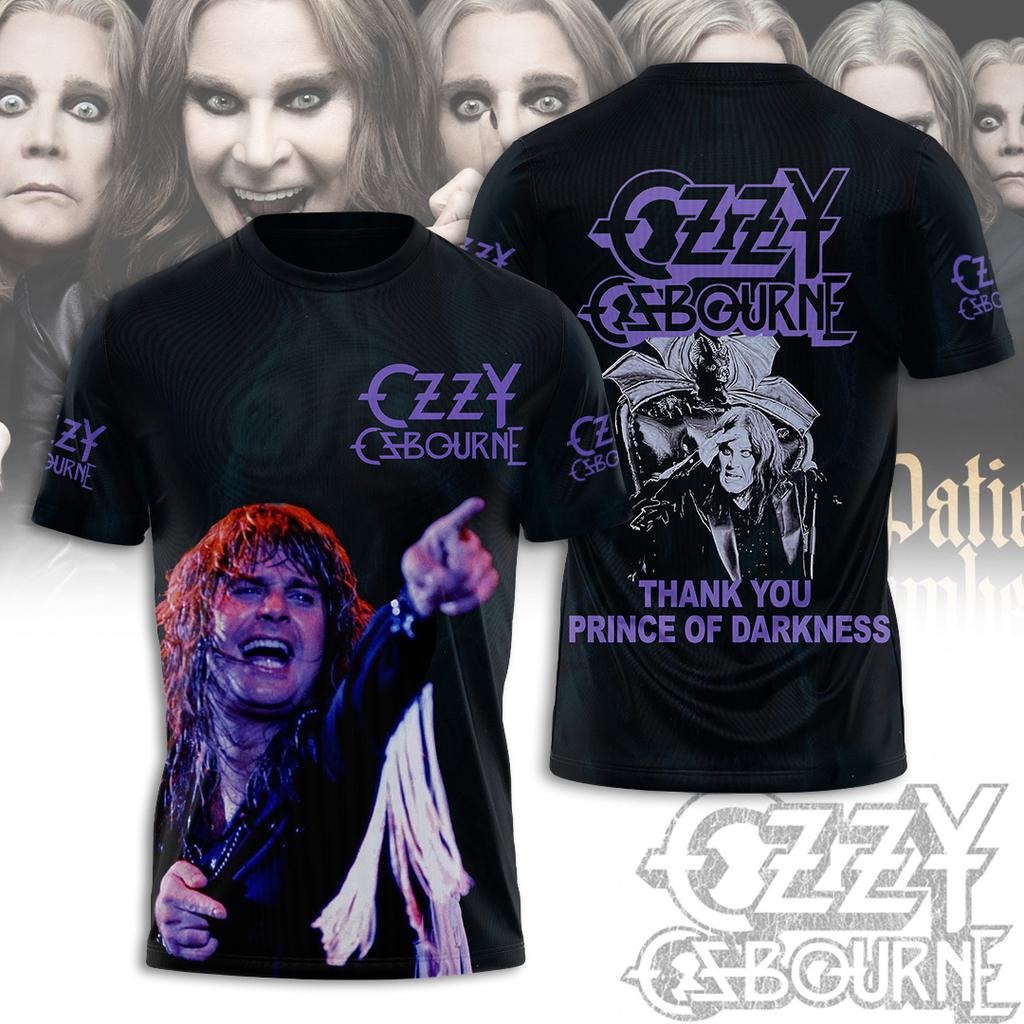 T-shirt Stampata 3D Hot Rock Ozzy Band per Uomo e Donna, T-shirt Sportiva Girocollo Hip Hop a Maniche Corte, Abbigliamento da Uomo