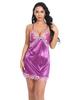 European & American Spaghetti Strap Backless Lace Trim Nightdress Lingerie Set