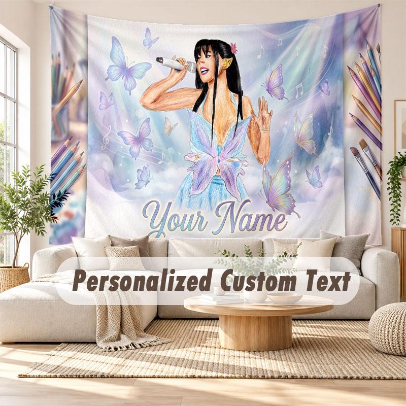 Custom Name Wall Hanging Tapestry,Ayliva Decorative Backdrop Tapestry For Dorm Home