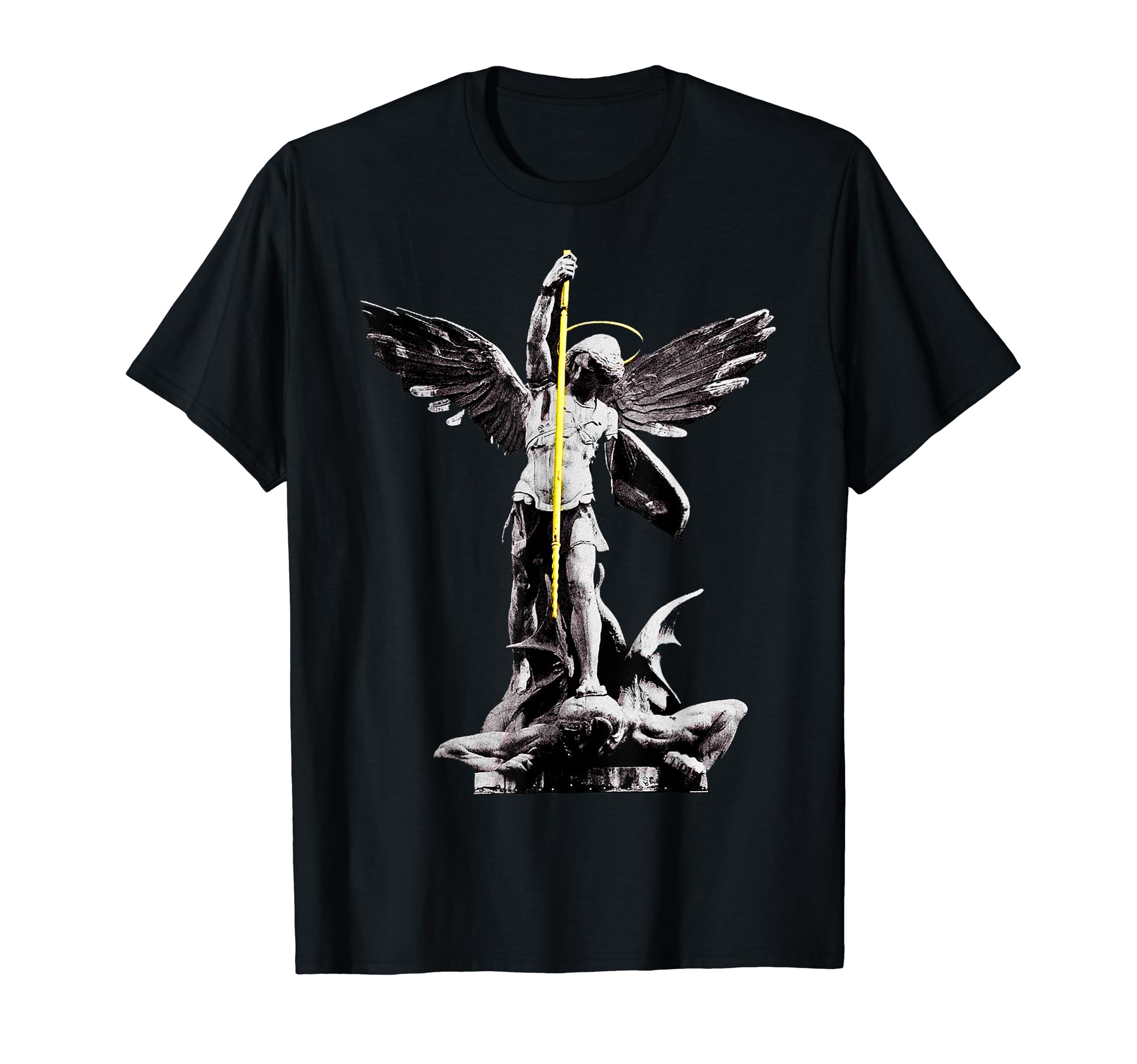 

Saint Michael Slaying the Devil Gothic Christian Aesthetic T-Shirt