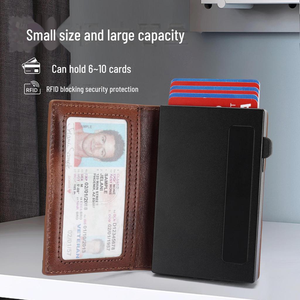 Men's Anti-Theft Genuine Leather Wallet with 20% Fold & Card Storage