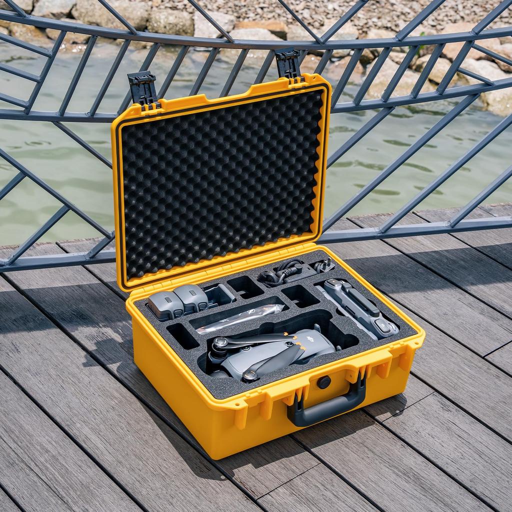 Lykus Titan M400 Waterproof Case (Yellow) for DJI Mavic 4 Pro Fly MoreCreator Combo and DJI RC Pro 2RC2 Remote Controller, Holds 6 [Case Only]