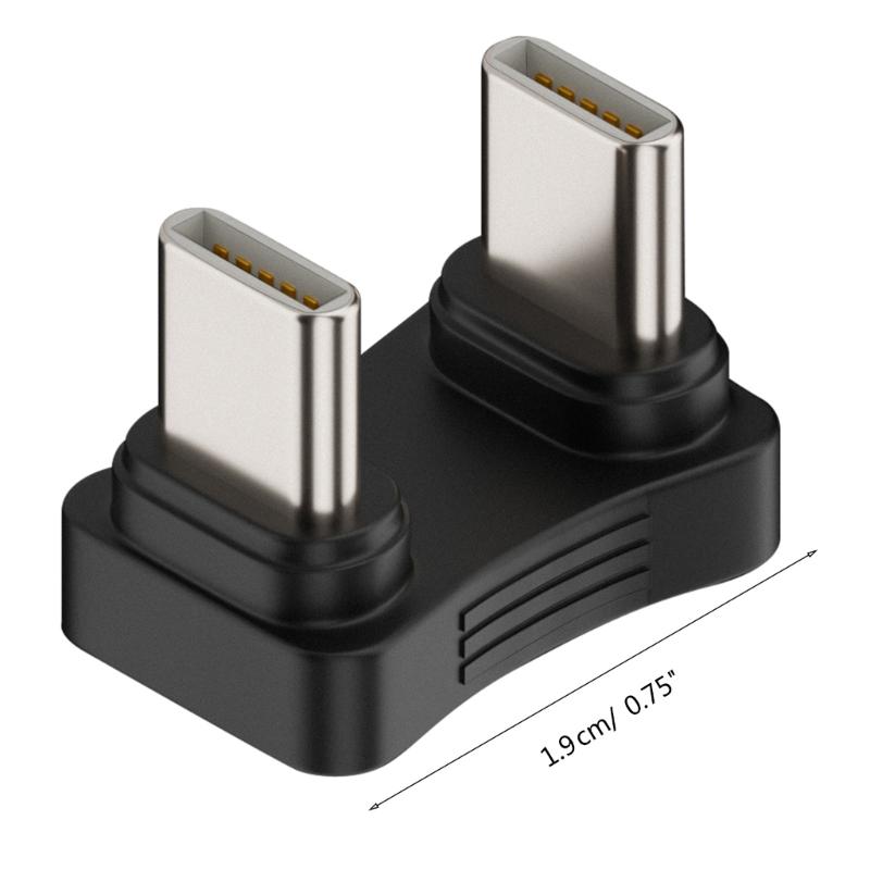 U Shape Type C Male To Male Adapter 480Mbps Tansfer Speed PD 65W Charging Converter Power Charger Cable Connector
