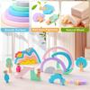 44PCS Montessori Wooden Colorful Stacking Balance Sensory Game Stones Rainbow DIY Building Blocks Birthday Christmas Party Gift
