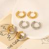New Design Summer Stainless Steel Hoop Earrings Slim Circle Drop Stud
