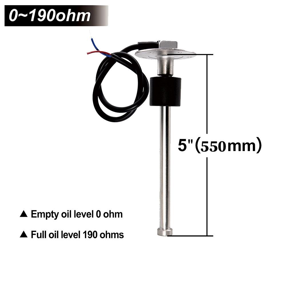 Water Fuel Level Gauge Sensor 100/200/300/400/500MM Marine Boat Car Oil Liquid Tank Fuel Sender Unit Sensors 0-190/240-33ohm