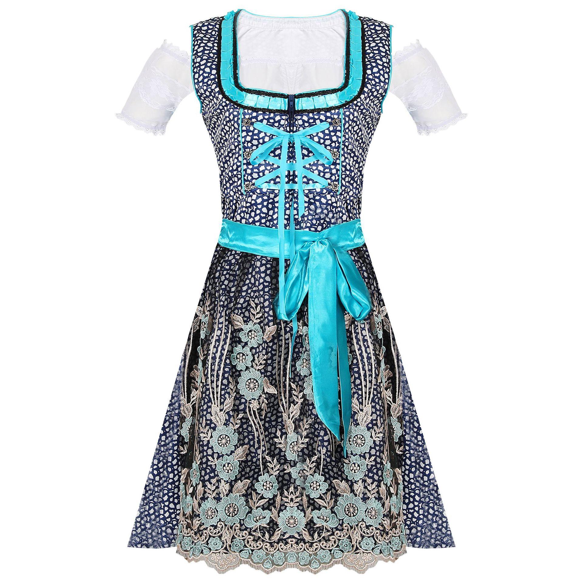

3 German traditional Oktoberfest costumes, Alpine national costumes, and female festival uniforms XXXL зелений