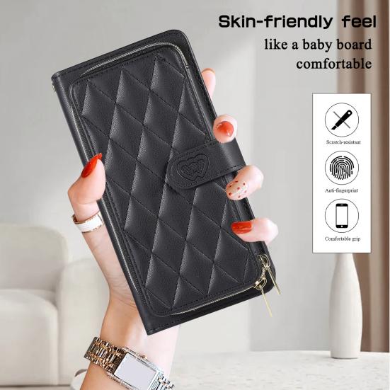 Stilvolle Brieftasche Fall Mit Für Reißverschluss Tasche Ständer Lanyard Telefon Karte Schutz Abdeckung Iphone 15/15 Plus/15