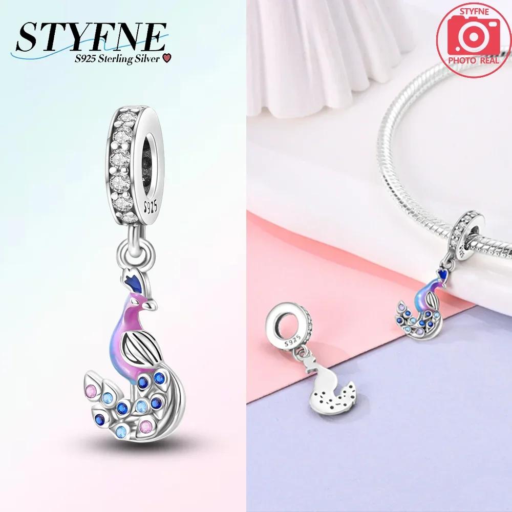 New Copper Blue Gold Butterfly Dangle Charm Fits Original Bracelet Necklace Spring Series Fine Jewelry