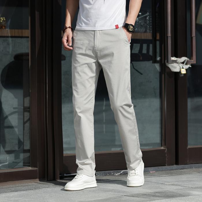Autumn and winter new business men's casual trousers loose middle-aged elastic men's daily comfortable breathable trousers male
